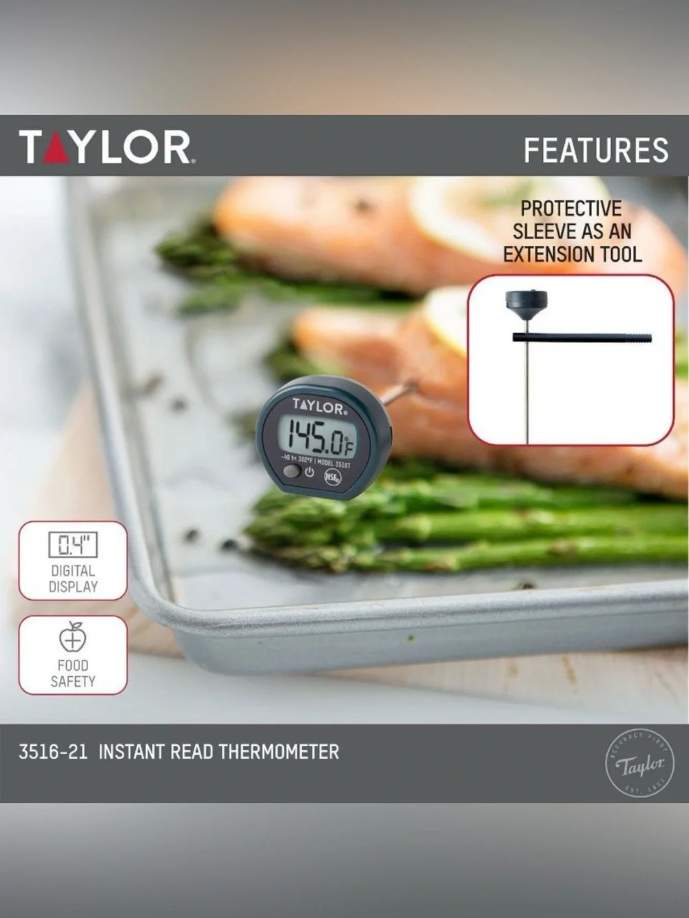 Brand New Taylor Digital Instant-Read Pocket Kitchen Meat Cooking Thermometer